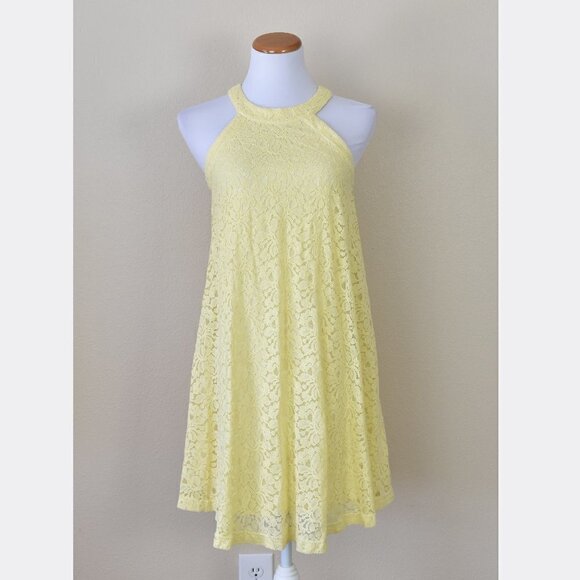 Betsey Johnson Yellow Lace Dress 2 - Picture 1 of 7